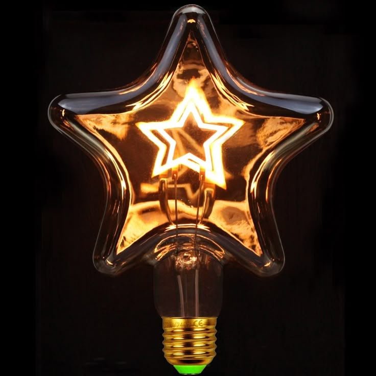 huge star art design edison led light bulb 4w industrial style decorative neon globe, perfect for christmas decor & love gift